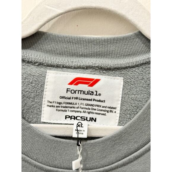 NWT Formula 1 x PacSun Miami Grand Prix Crew Neck Fleece Sweatshirt Gray Mens XL - Picture 5 of 6